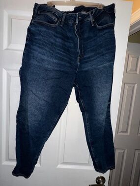 Plus Size Dark Blue Jeans 3X Silver Denim Straight Leg Stretch Mid Rise Casual